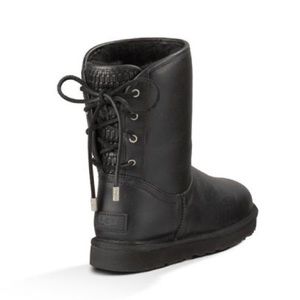 UGG Australia Black Leather Short Boots